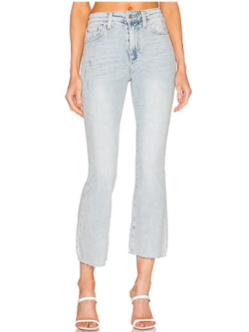 Pistola Lennon Light Wash High Rise Cropped Boot Cut Jeans Colony Size 27